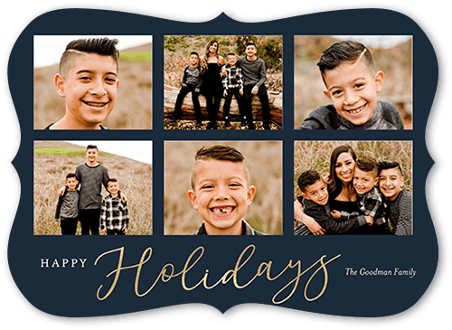 Gleeful Gallery 5x7 Blue  Holiday Card