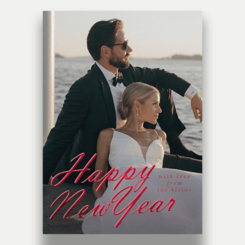 Oversized Script Holiday Card