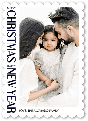 Edgy Messages 5x7 White  Holiday Card