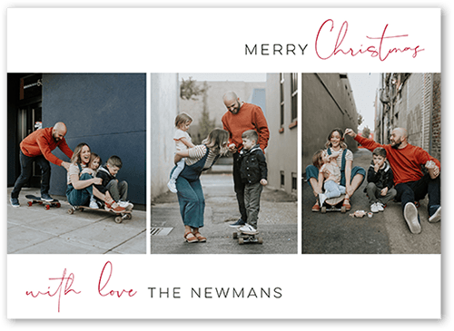 Casual Script 5x7 White  Holiday Card