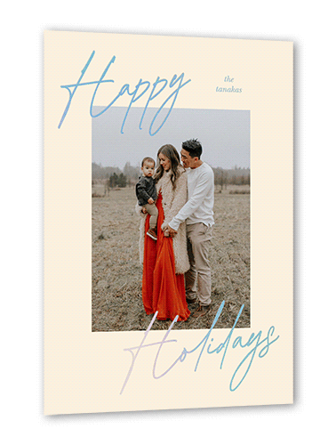 Lettered Photo 5x7 Beige  Holiday Card