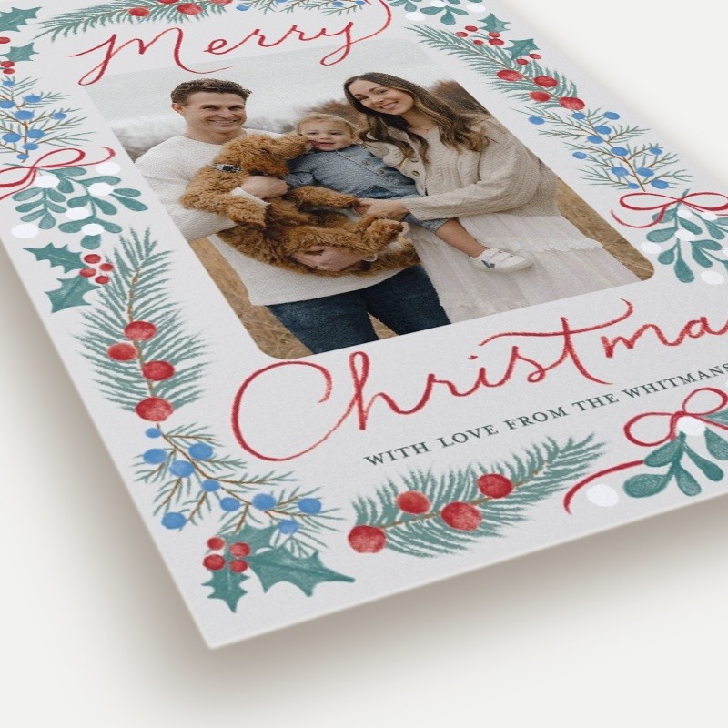 Holly Border Holiday Card
