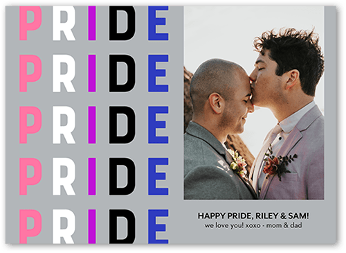 Genderfluid Flag 5x7 Gray  Pride Card