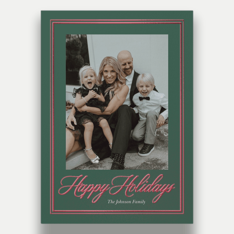 Script Border Holiday Card