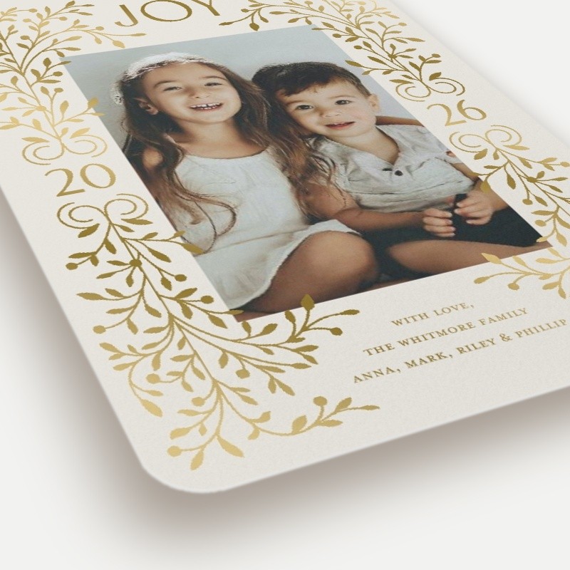 Foil Botanical Joy Holiday Card