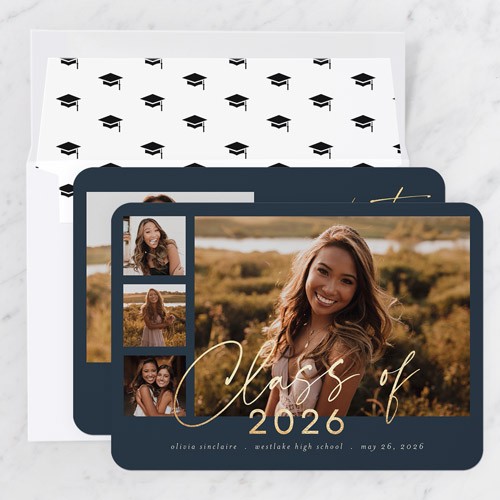 college grad announcement cards Graduation Card designed announcement card Arch and Tassel Class of