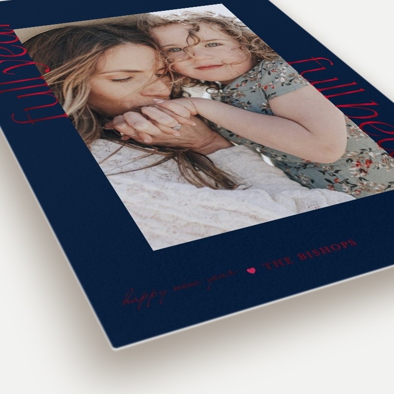 Vertical Script New Year's Card