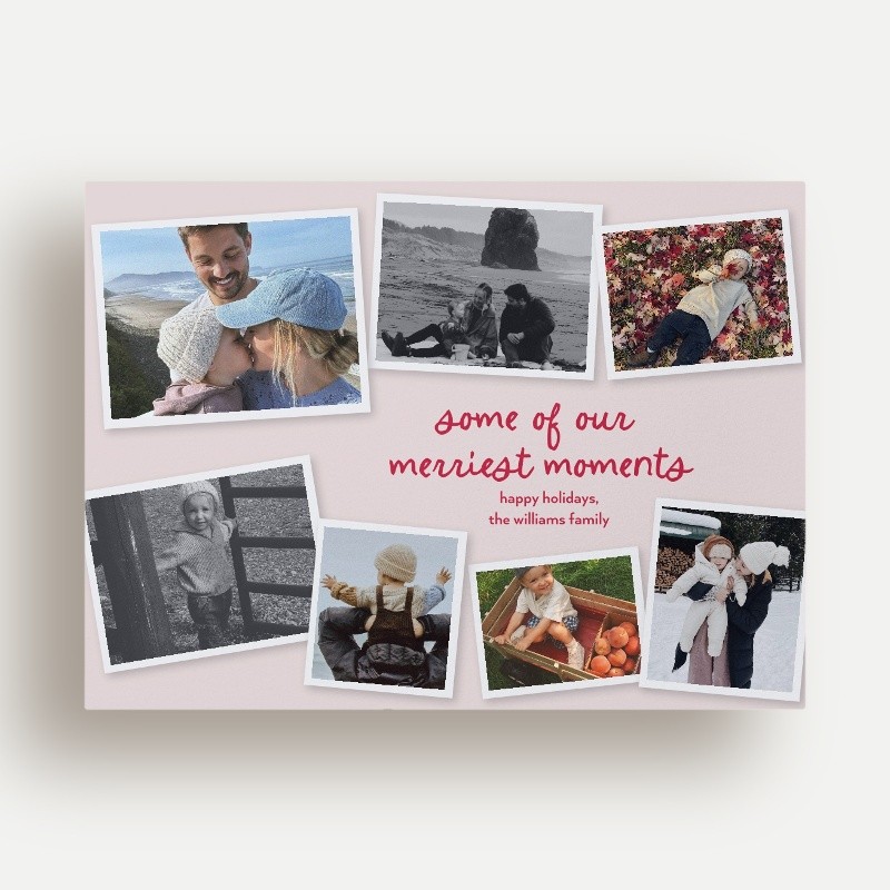 Christmas Cards: Tilted Memories 6x8 Landscape Flat Beige 5+ Photos Signature Smooth Cardstock Square Shutterfly