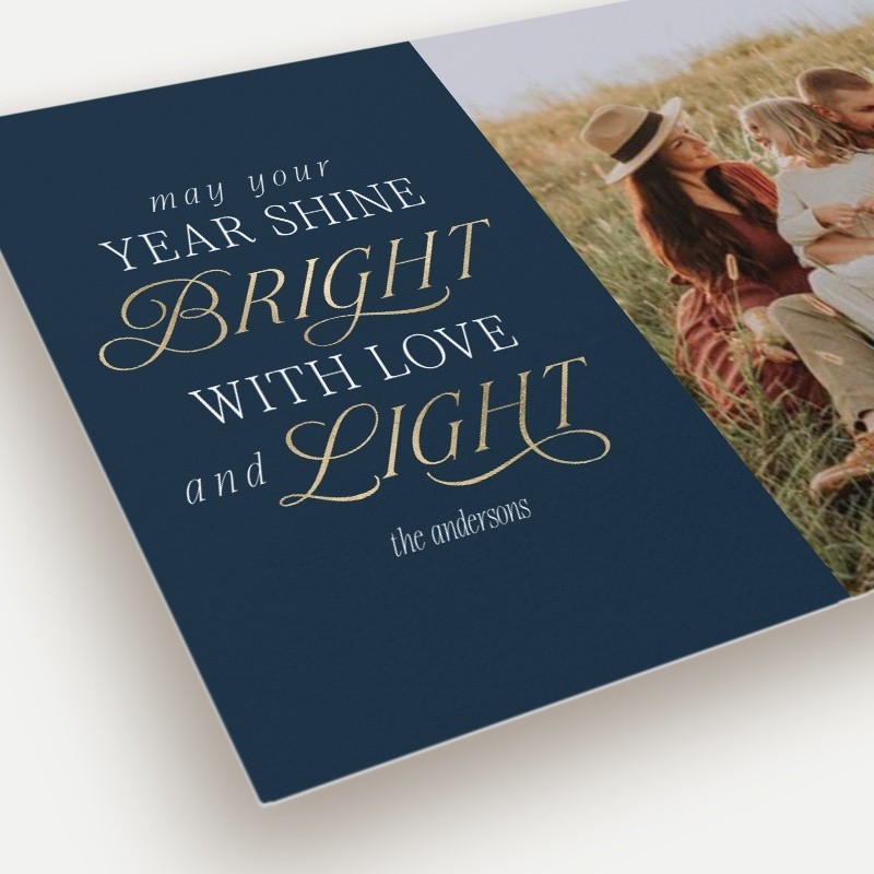 Shine Bright New Year's Card Shine Bright 6x8 Gray New Year's Card