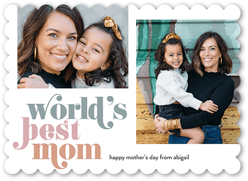 World Best 5x7 White  Mother's Day Card