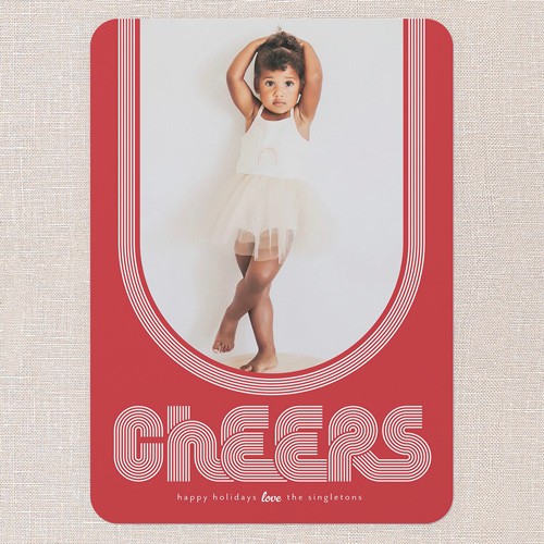 Groovy Greeting 5x7 Red  Holiday Card