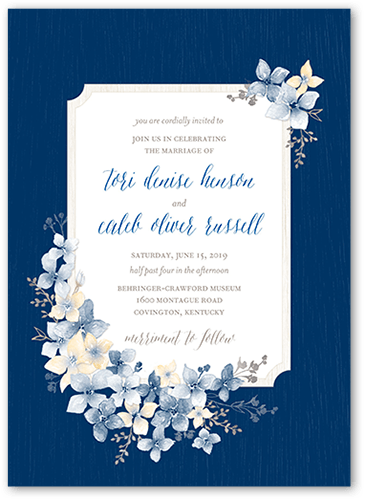 Dusty Blue Floral Wedding Invitations