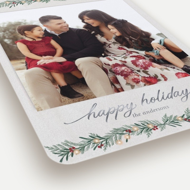 Berry Garland Holiday Card Berry Garland 5x7 Beige Holiday Card