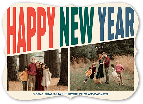 Marvelous Fun 5x7 Beige  New Year's Card