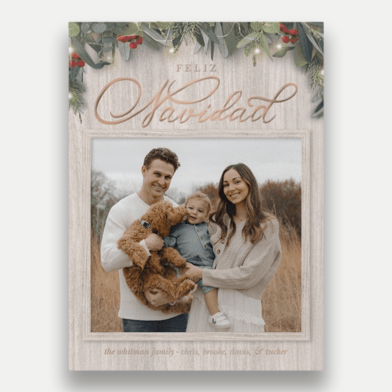 Farmhouse Greenery Holiday Card