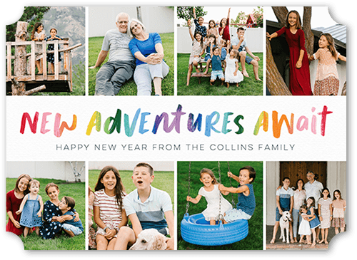 New Adventure New Year 5x7 White  New Year's Card