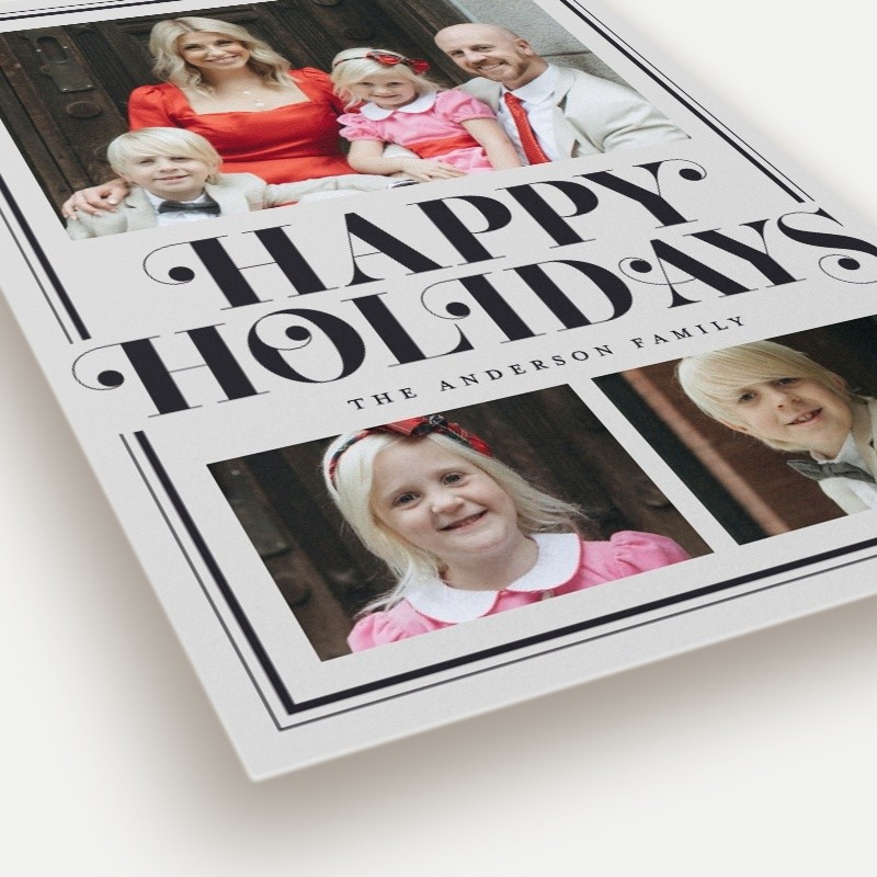 Curly Serif Border Holiday Card