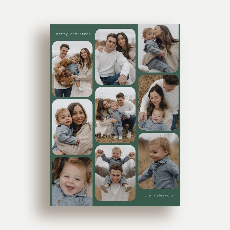 Rounded Photo Grid Holiday Card