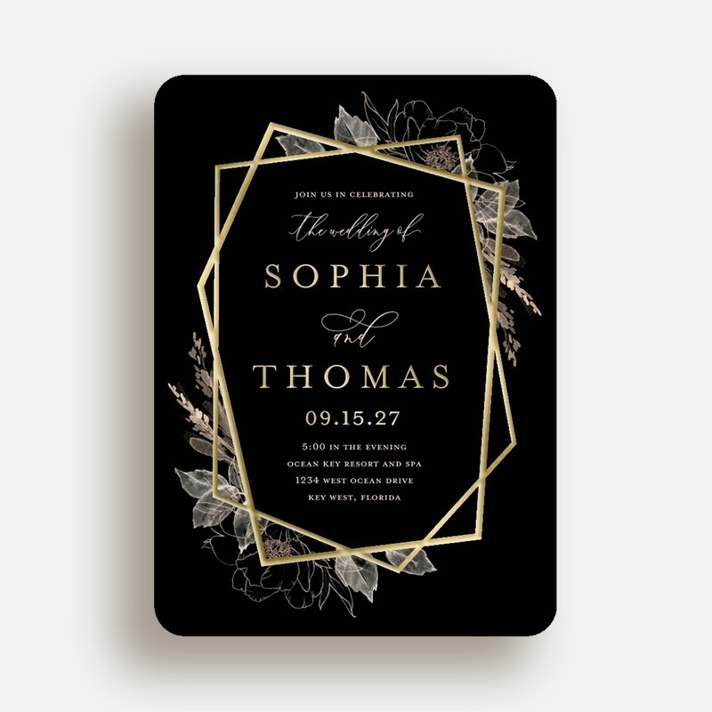 Matte Black Wedding Invitation