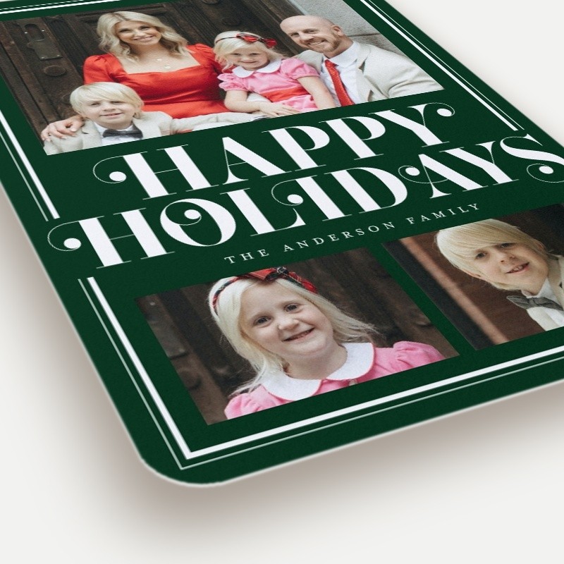 Curly Serif Border Holiday Card