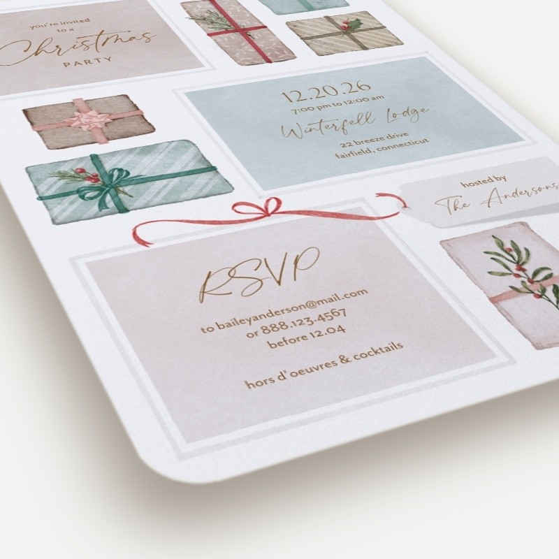 Vintage Gifts Holiday Invitation