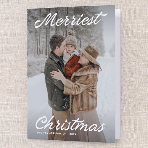 Retro Rave 5x7 White  Holiday Card