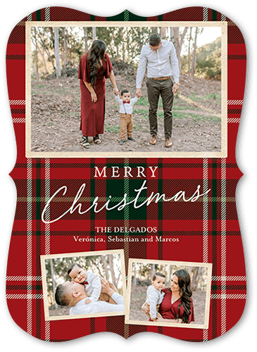 Tartan Wrapped 5x7 Red  Holiday Card
