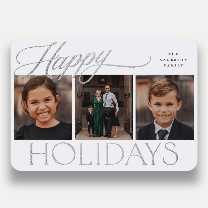 Glitter Script Holiday Card