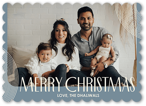 Dazzling Rings 5x7 Gray  Holiday Card