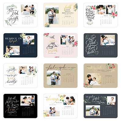 Words of Faith 5x7 Multicolor  Easel Calendar