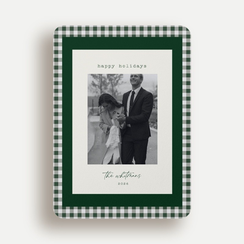 Vintage Gingham Holiday Card