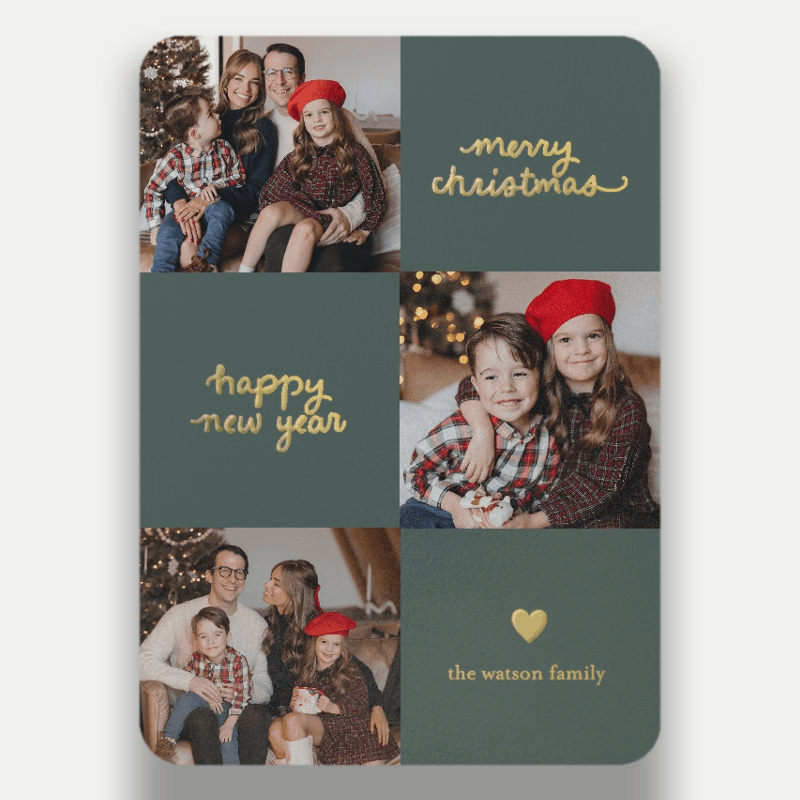 Checkered Collage Holiday Card