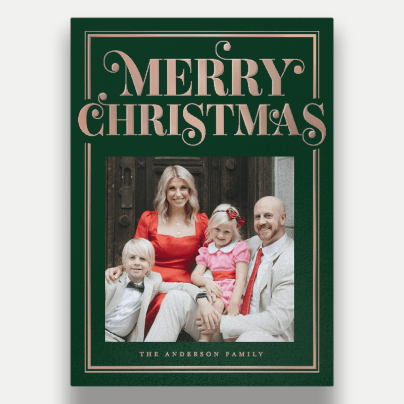 Curly Serif Border Holiday Card