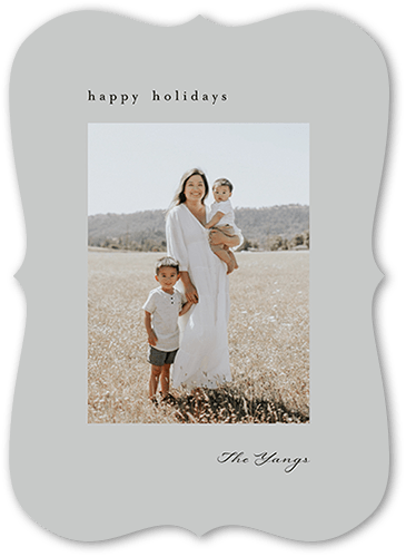Minimal Photo 5x7 Gray  Holiday Card
