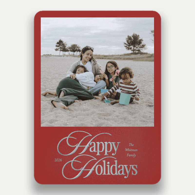 Grand Collage Holiday Card Grand Collage 6x8 Red Holiday Card