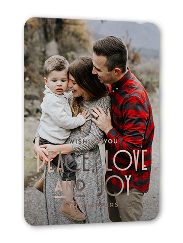 Elegant Wishing 5x7 White  Holiday Card