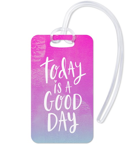 Emoji Good Day 2x4 Purple  Luggage Tag