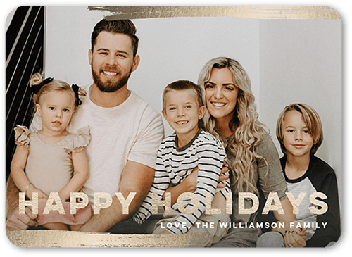 Radiant Brushstroke 5x7 Yellow  Holiday Card