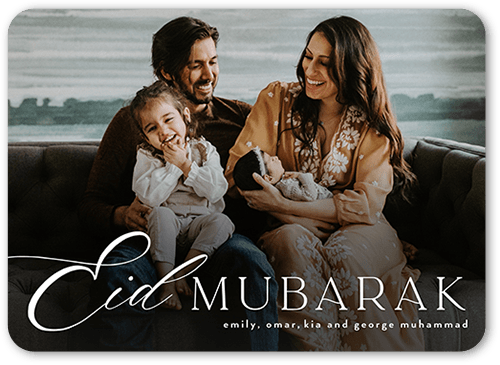 Script Greetings 5x7 Black  Eid Card