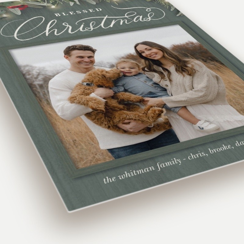Farmhouse Greenery Holiday Card