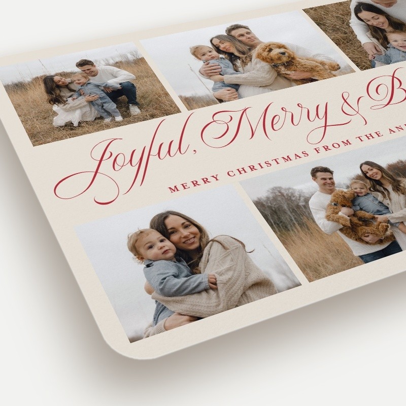 Elegant Script Trio Religious Christmas Card