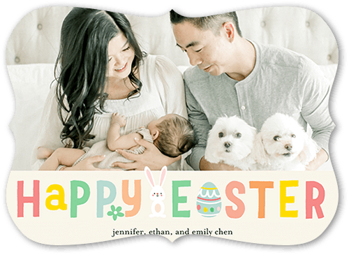 Delighted Bunny 5x7 Beige  Easter Card