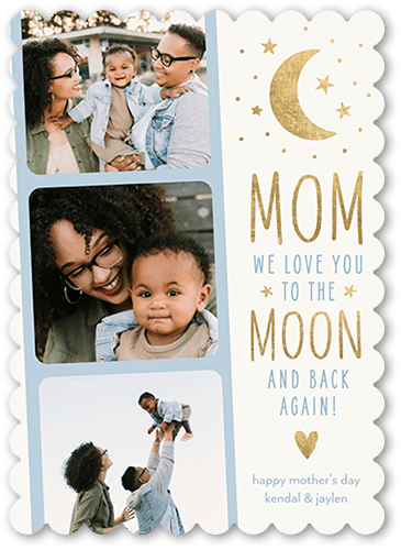 Moon And Back 5x7 White  Mother's Day Card