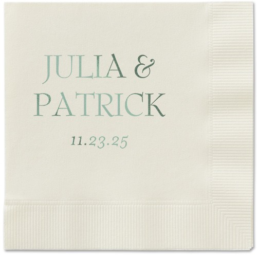 Green and Coral Wedding Napkins