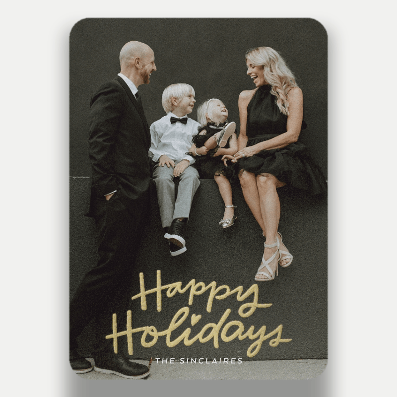 Merry Script Holiday Card Merry Script 5x7 White Holiday Card