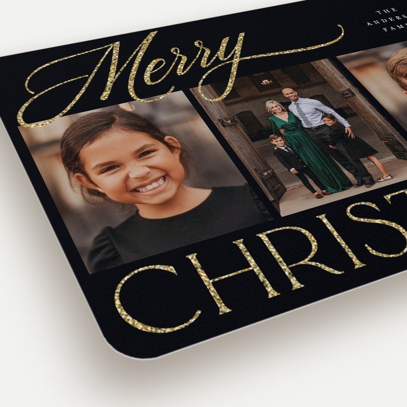 Glitter Script Holiday Card