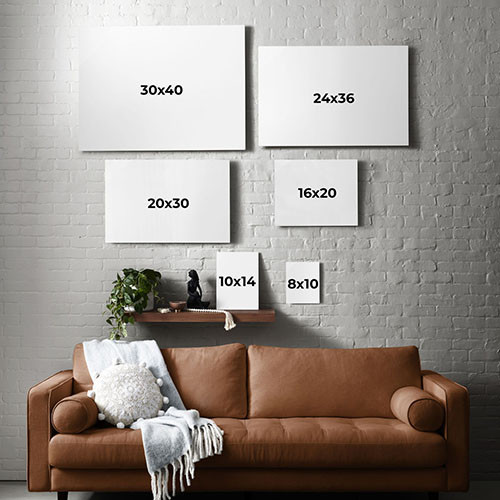 Brushstrokes 10x14 White  Mounted Print