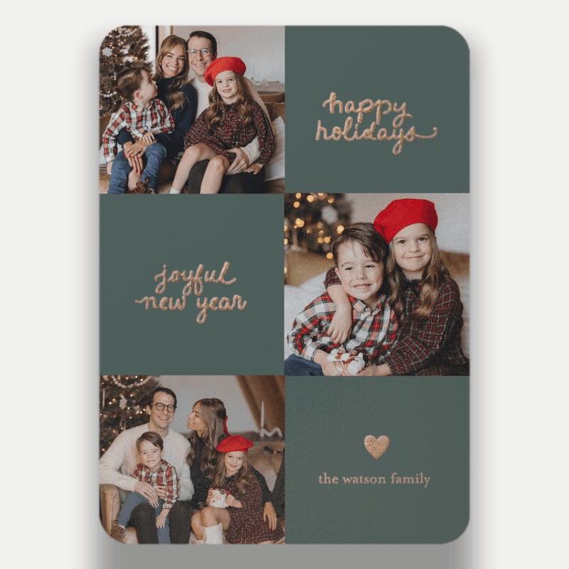 Checkered Collage Holiday Card