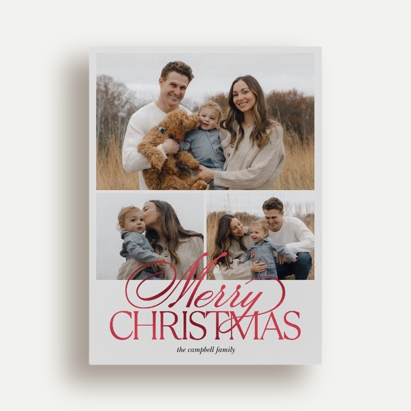Elegant Trio Holiday Card
