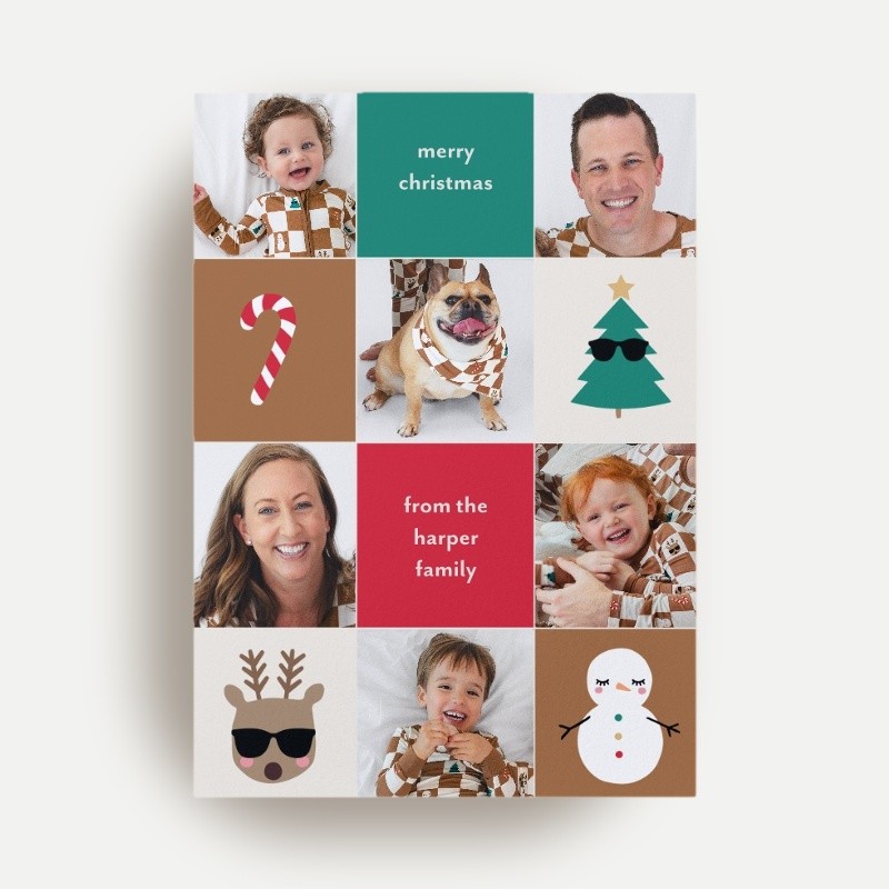 Little Sleepies Holiday Checks Holiday Card